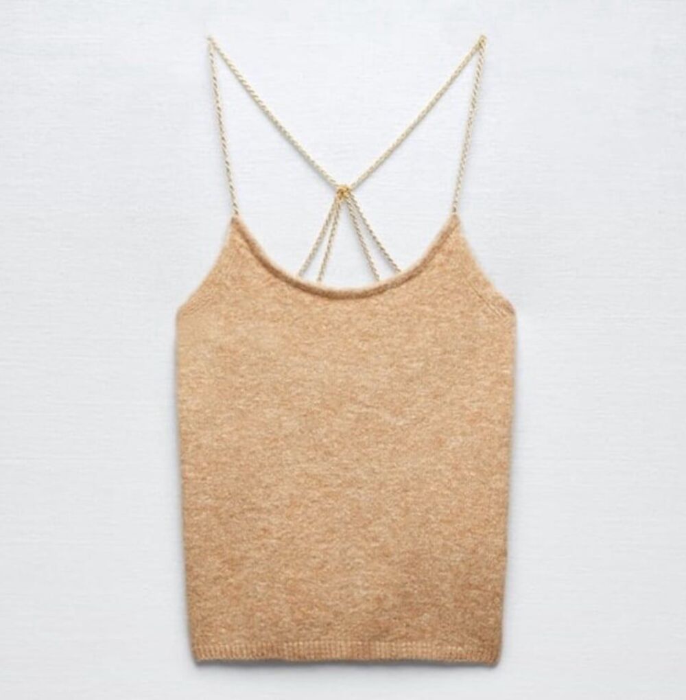 ZARA Chain Knit Top Size S NWOT (Bx 26)